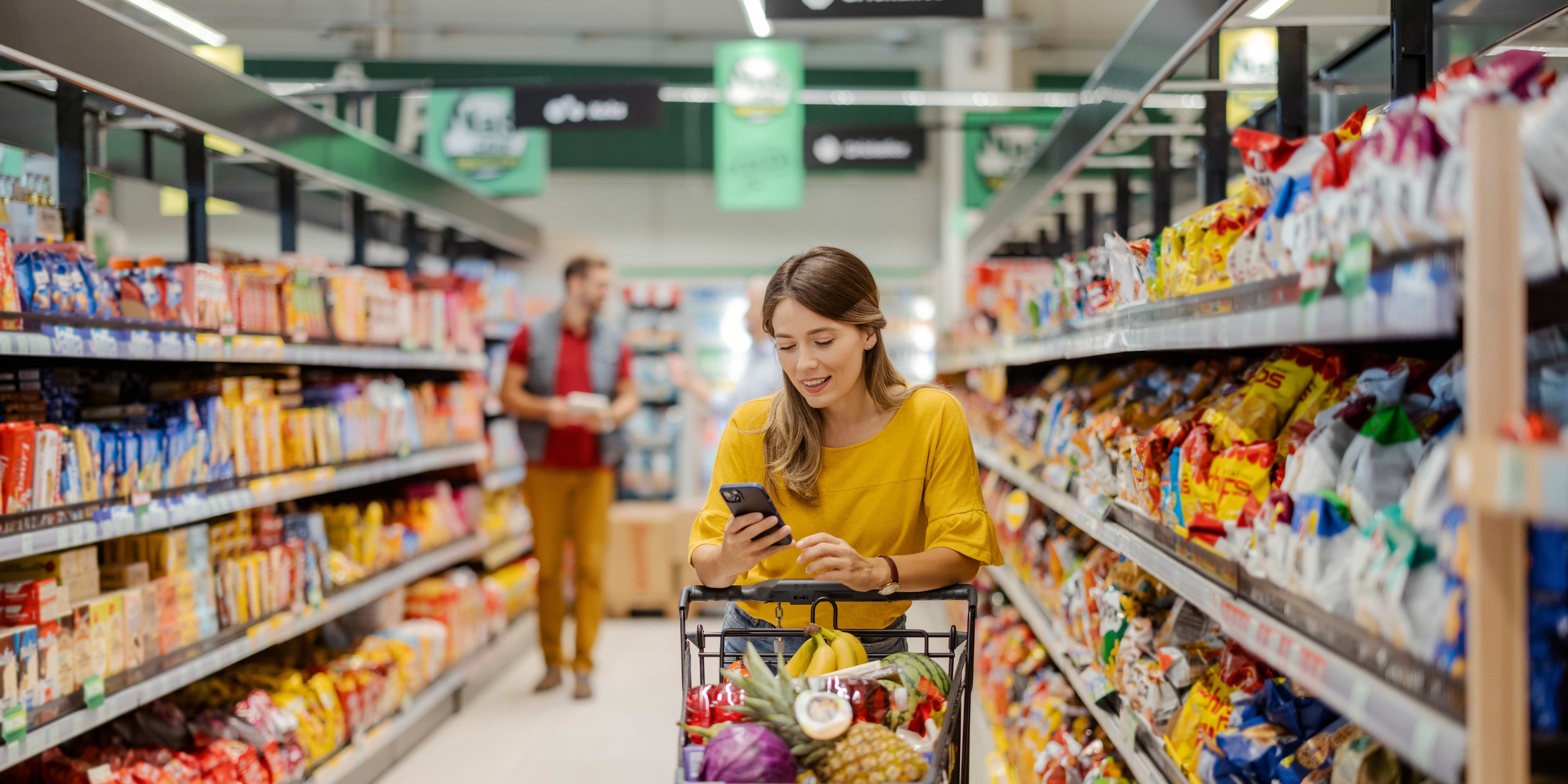 A woman at the grocery store.