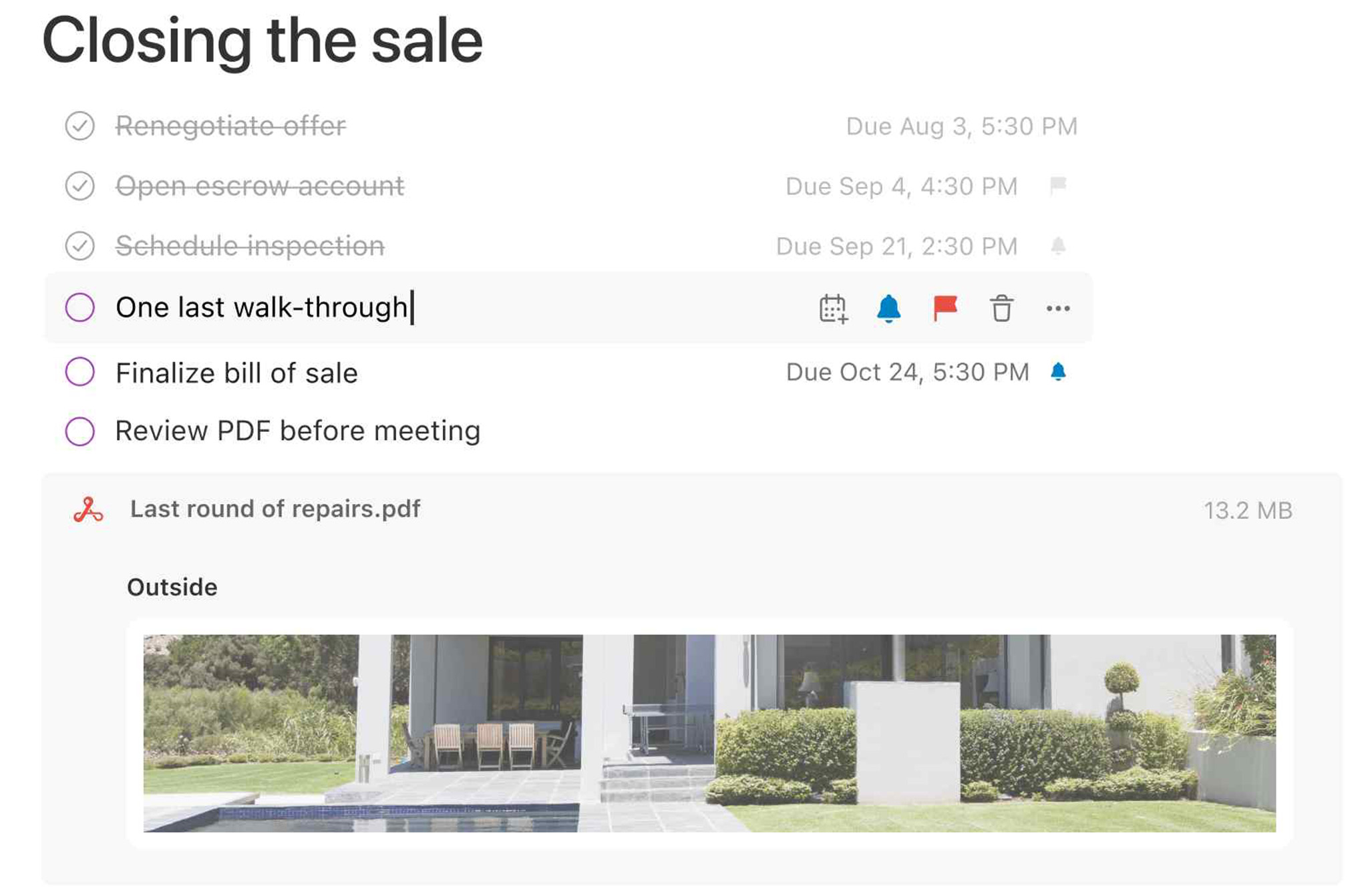 Evernote interface showing a to-do list with an image.