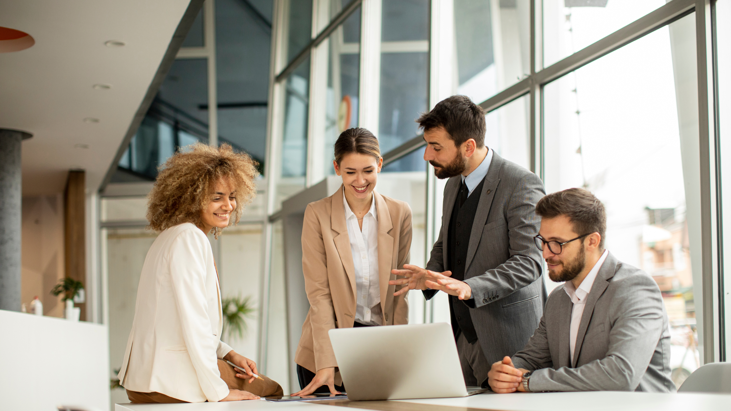 An image showing employees in a business meeting.