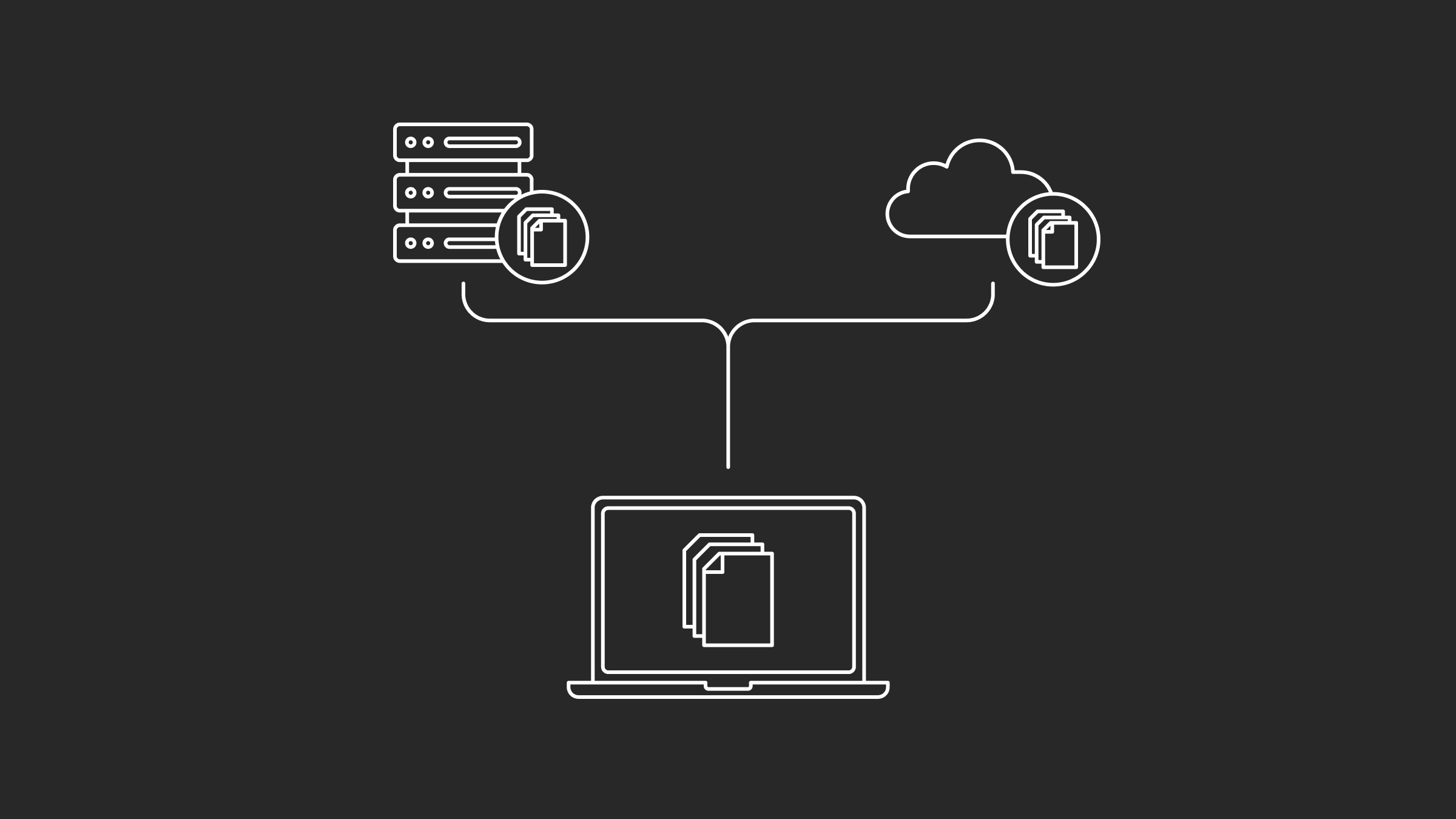 An infographic showing data backup and recovery solutions.